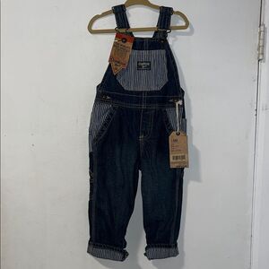 OSH GOSH B ‘GOSH Denim with Striped Detail Overalls-18M NWT!